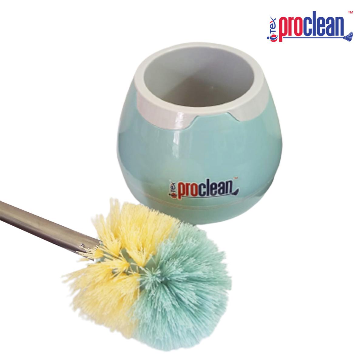 Picture of Proclean Toilet Brush TB-1787 with Holder. Decorative, Modern, Freestanding, Heavy Duty Toilet Bowl Shape Cleaning Brush Set for Bathroom Deep Cleaning Compact Flexible Toilet Cleaner Brush