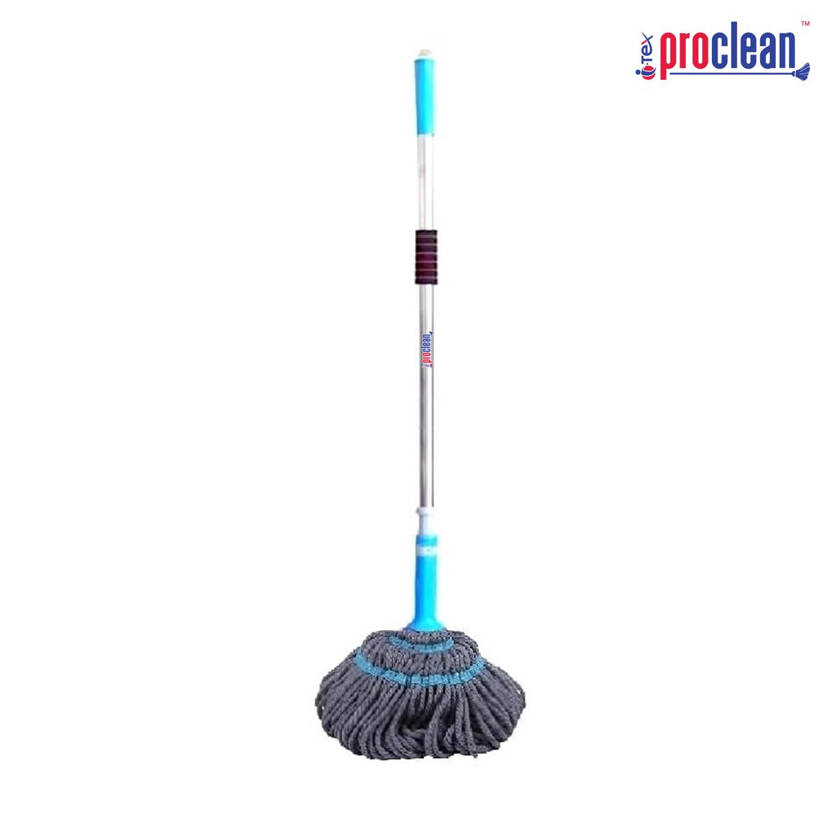 Picture of Proclean Regular Self-Wringing Twist Mop TM-0810 (New) for Floor Cleaning. Easy Squeeze Twist Mop . Long Handled Microfiber Floor Mop for Kitchen, Hardwood, Restaurant, Bathroom, Garages, Warehouses, Office.