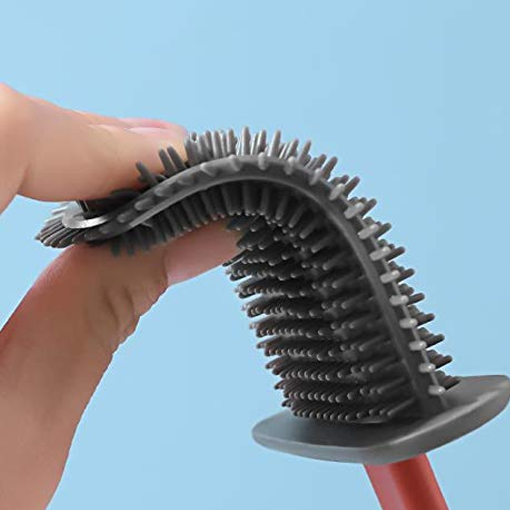 Picture of Proclean Silicone Toilet Brush,Toilet Cleaning System With Wall Hanging System . Long Handle Soft Silicone Toilet Corner Cleaning Brush TB-1022