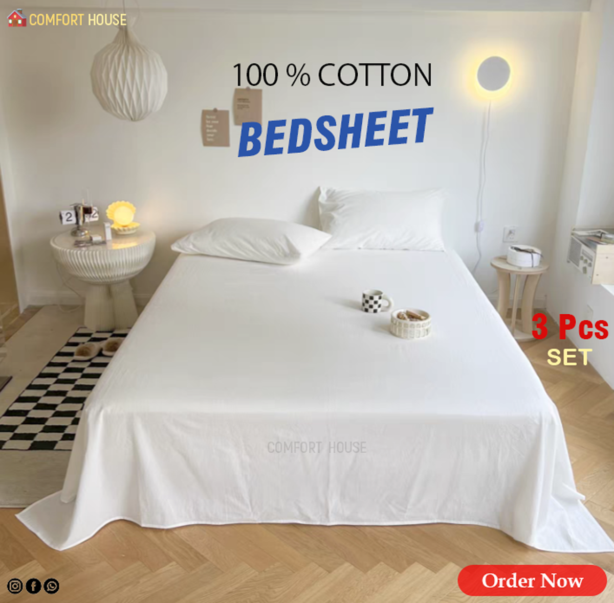 Picture of Experience our ultimate Luxury cotton Bedsheet With Two Pillow Covers