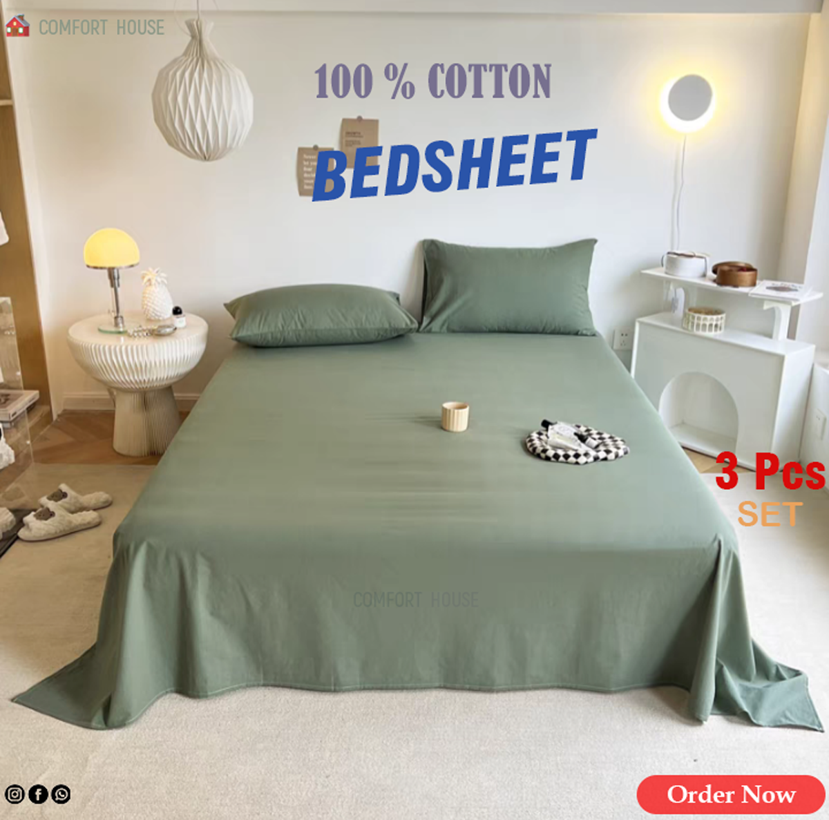 Picture of Experience our ultimate Luxury cotton Bedsheet With Two Pillow Covers