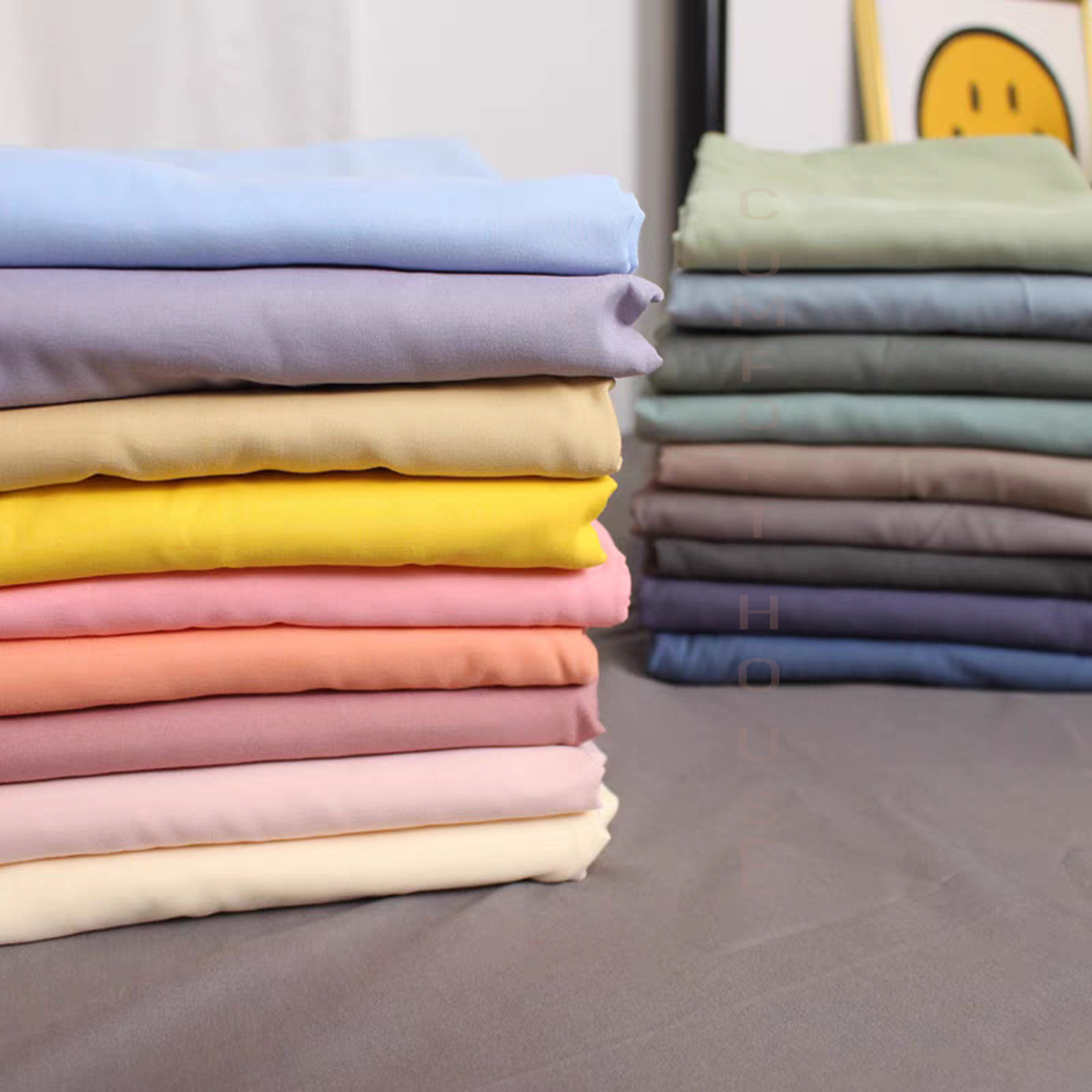 Picture of White Colour Single Size Bed Sheet For Hostel