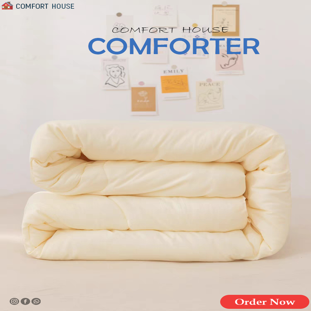 Picture of Cream Colour Lightweight King Comforter - Stylish and Comfortable Perfect for Winter Nights - Easy Maintenance