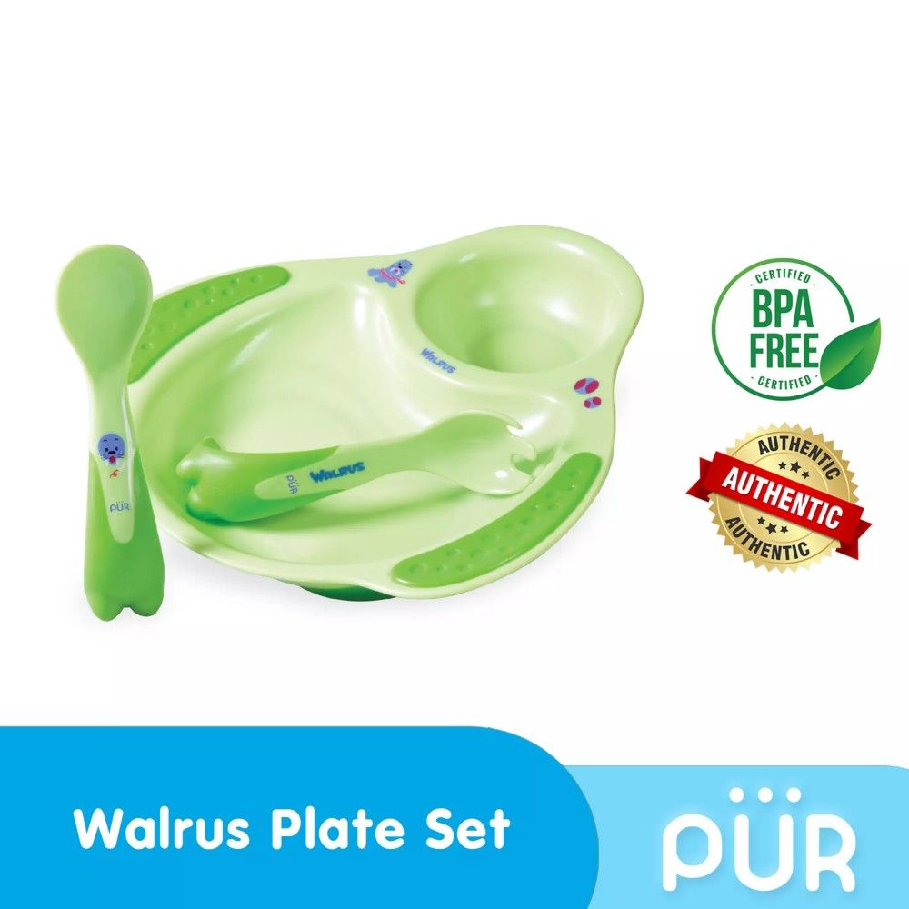 Picture of Pur Walrus Meal time Set - Plate & Cutlery - (5501)