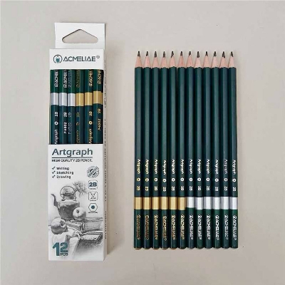 Picture of Acmeliae 2B Green Pencils (12 pcs Paper Box) - (6502)