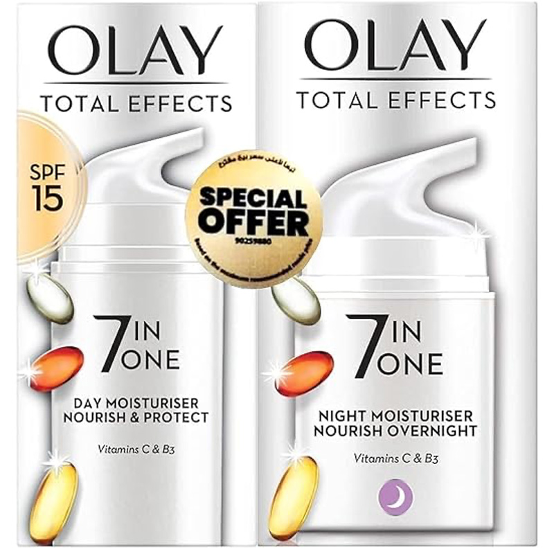 Picture of Olay Face Moisturizer Total Effects 7in1:Day Moisturiser 50 ml + Night Moisturiser 50 ml