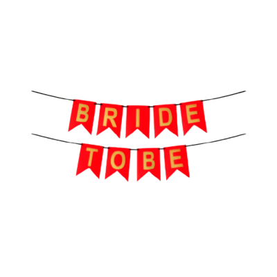 Bride To Be Card Banner – Black & Red Banner for Wedding, Engagement or Bridal Shower Party Decoration- (Pack of 1 Pcs)