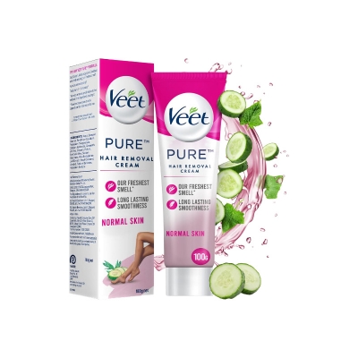 Picture of Veet Pure Hair Removal Cream for Women With No Ammonia Smell, Normal Skin - 100g
