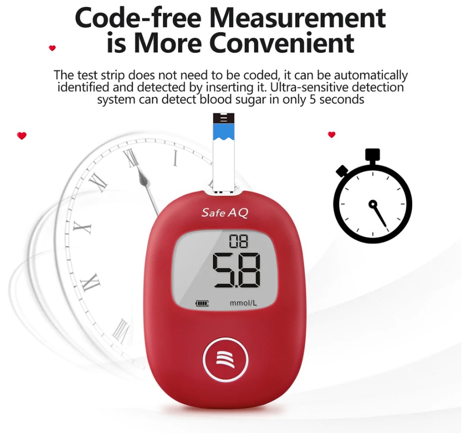 Picture of Sinocare Test Strips, Blood Glucose Test Strip Sinocare Safe AQ Smart Glucometer Test Strip 50pcs