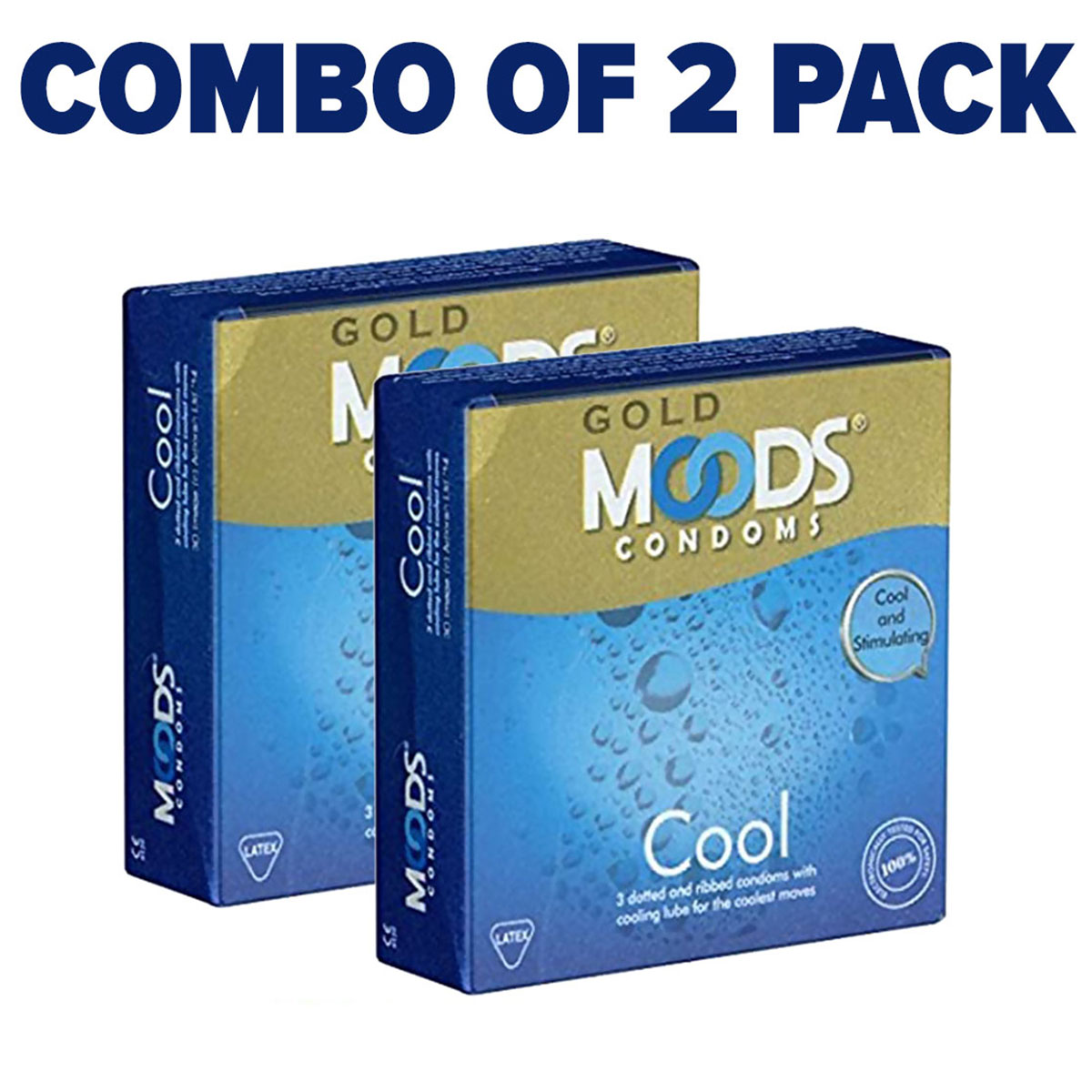 Picture of MOODS Gold Cool Condom,  2's Combo pack (6 pcs )