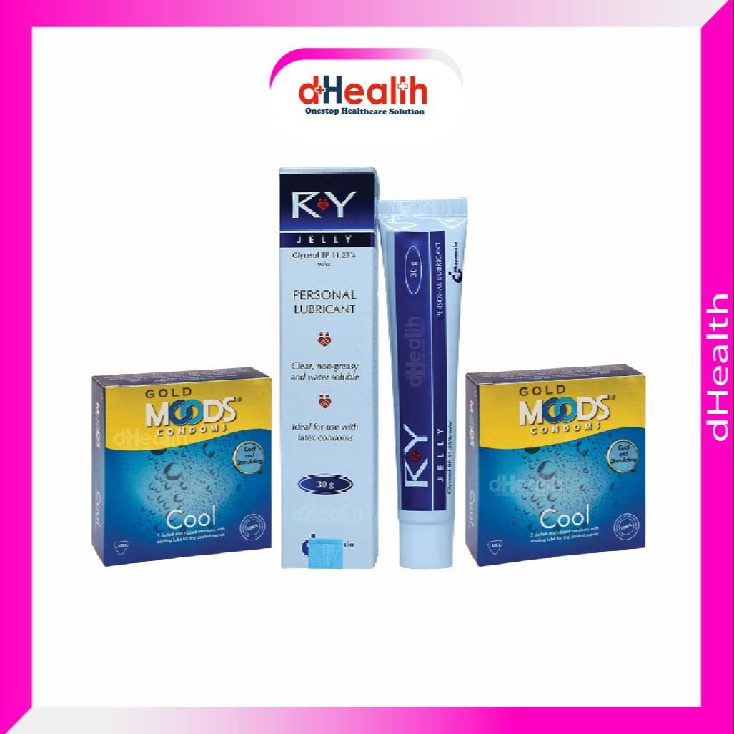Picture of Moods Cool Condom 2 Pcs & Ry Jelly 30g Personal lubricant 1 pack Combo