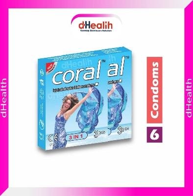 Picture of Coral 3 in 1 Condom 2's Combo Pack 6 Pcs