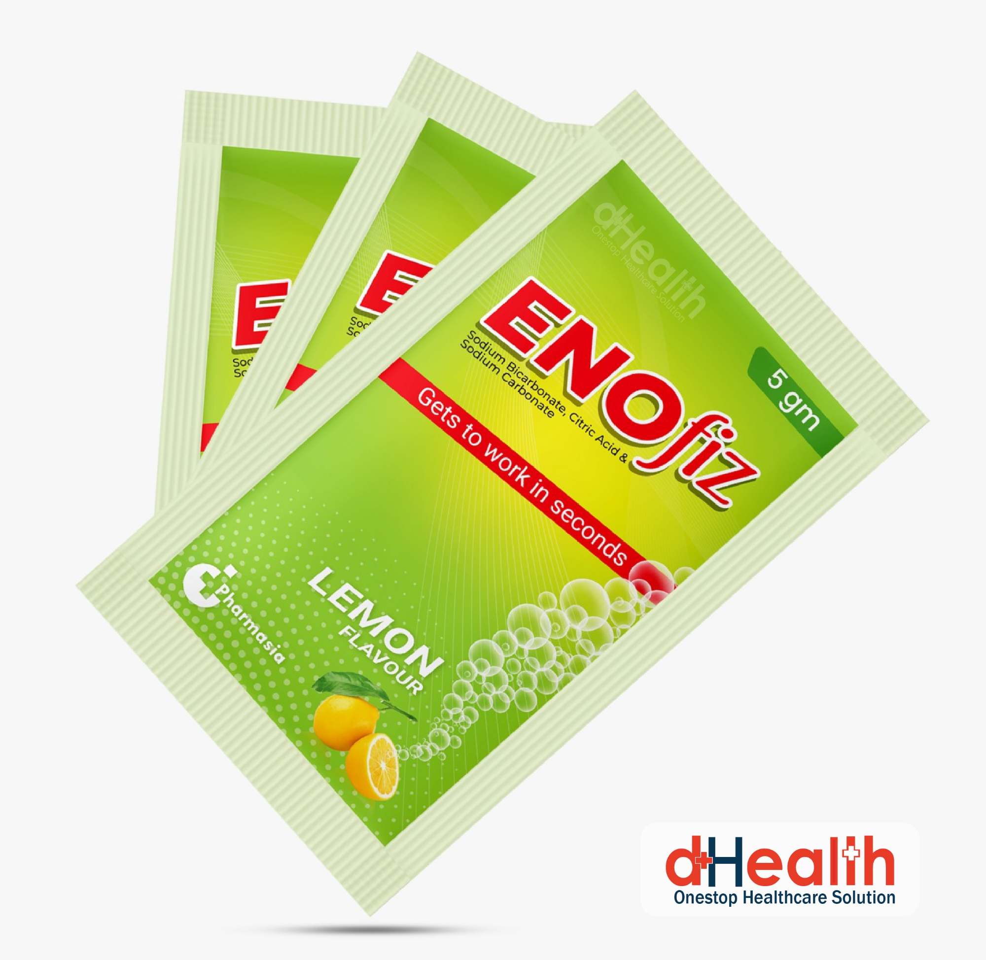 Picture of ENOfiz Multipack Digestive Fruit Salt, Lemon Flavor, 30 Sachets / Box, Same work as ENO