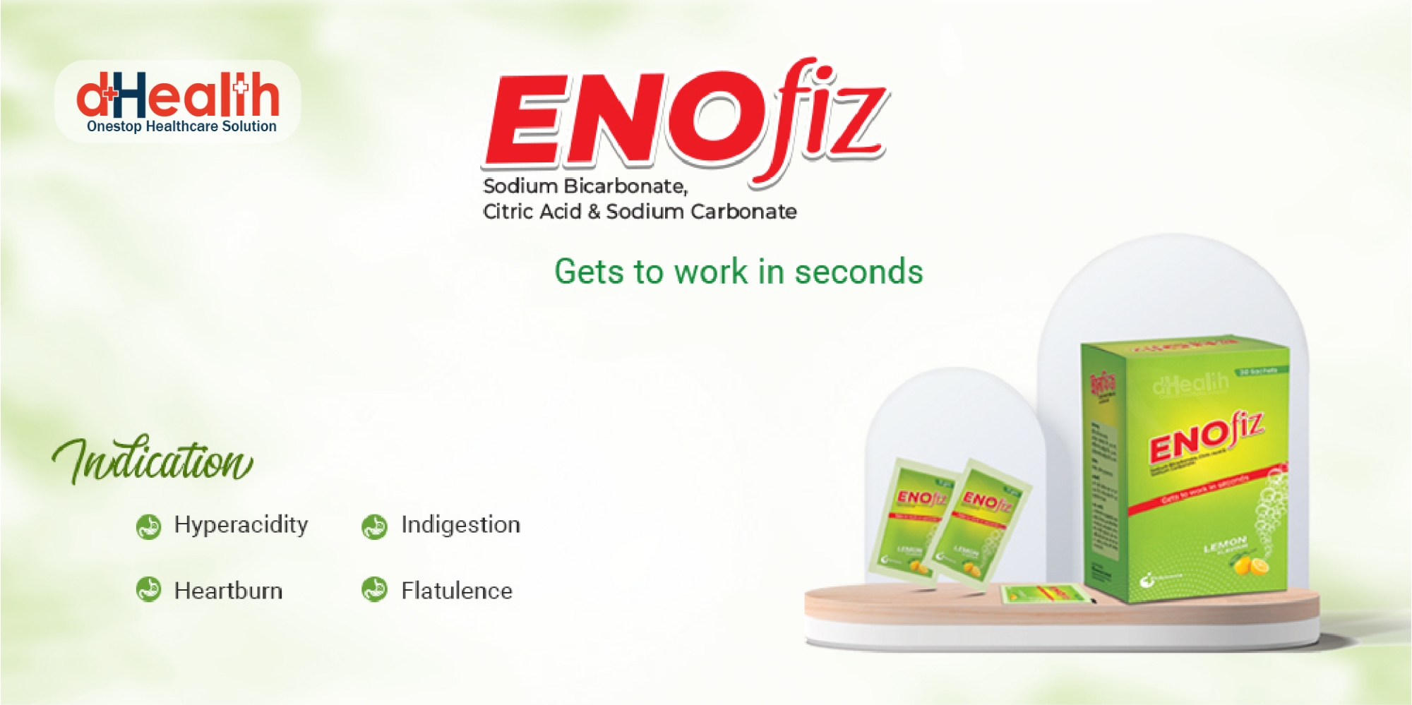 Picture of ENOfiz Multipack Digestive Fruit Salt, Lemon Flavor, 30 Sachets / Box, Same work as ENO