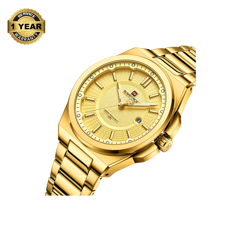 Picture of NAVIFORCE NF9212 Golden Stainless Steel Analog Watch For Men - Golden