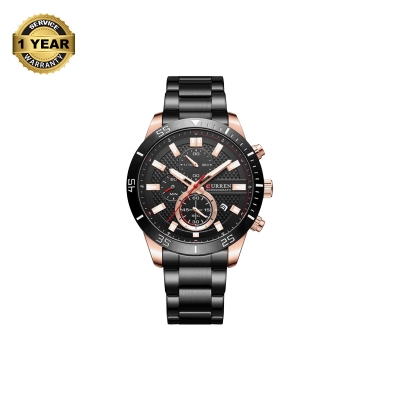 Picture of CURREN 8417 Black Stainless Steel Chronograph Watch For Men - RoseGold & Black