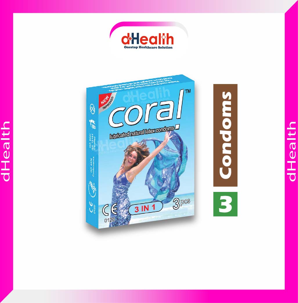 Picture of Coral 3 in 1 Condom Single Pack 3 Pcs