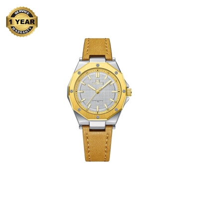 Picture of NAVIFORCE NF5026 Brown PU Leather Analog Watch For Women - Golden & Brown