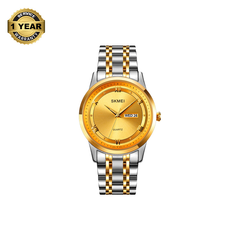 Picture of SKMEI SK1870 Silver And Golden Two-tone Stainless Steel Analog Watch For Men - Golden & Silver