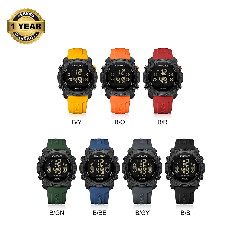 Picture of NAVIFORCE NF7104 Electronic Multi-function Trendy Waterproof Luminous Silicone Strap Birthday Gift Watch For Unisex