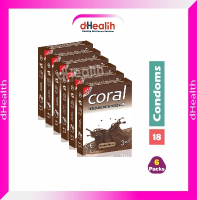 Picture of Coral Chocolate Flavor Condom 6's Pack (18 Pcs)