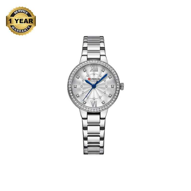 Picture of CURREN 9085 Silver Stainless Steel Analog Watch For Women - White & Silver