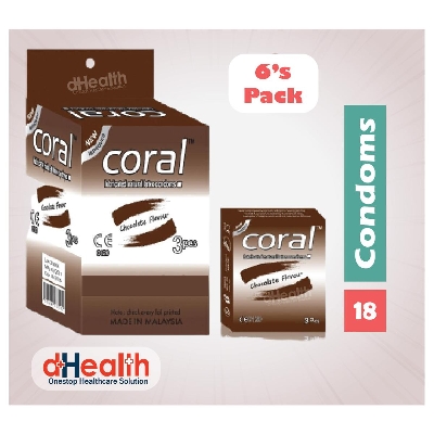 Picture of Coral Chocolate Flavor Condom 6's Pack (18 Pcs)
