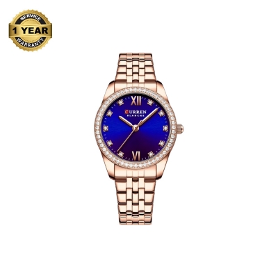 Picture of CURREN 9086 RoseGold Stainless Steel Analog Watch For Women - Royal Blue & RoseGold