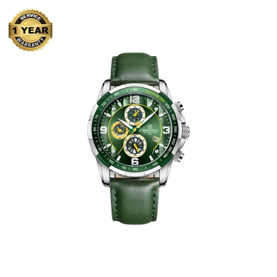 Picture of NAVIFORCE NF8020 Green PU Leather Chronograph Watch For Men - Silver & Green