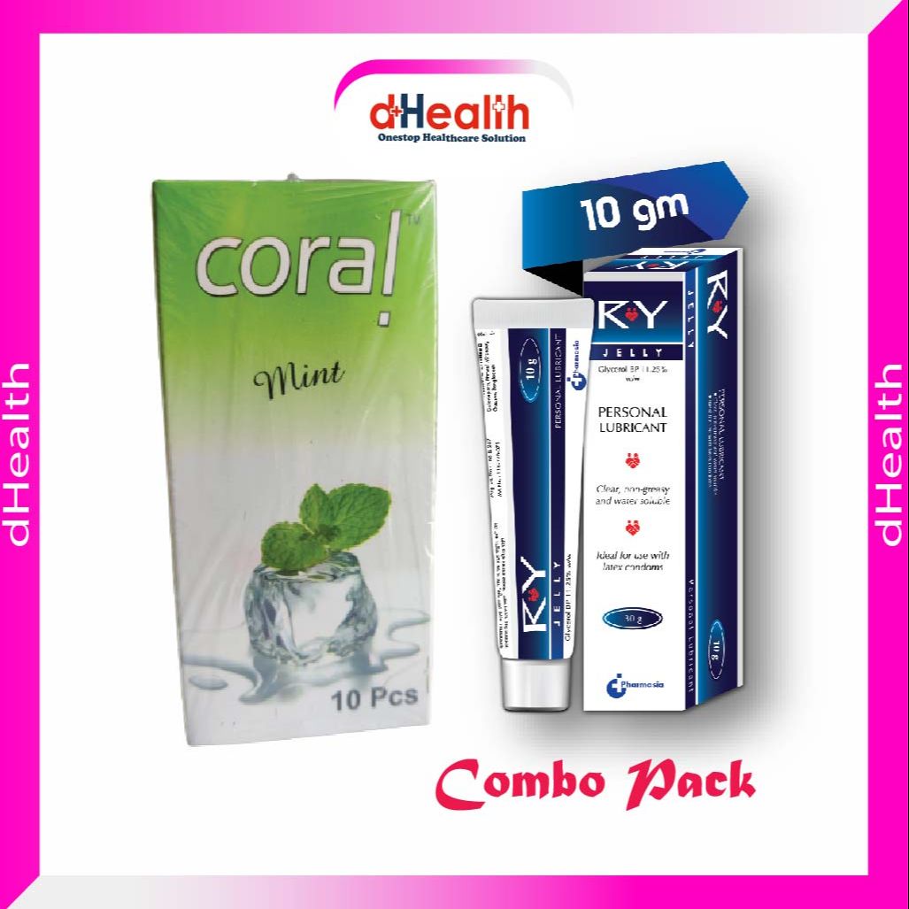 Picture of Coral Mint Flavor Condom 10'S Pack & Ry Jelly 10G Combo Pack
