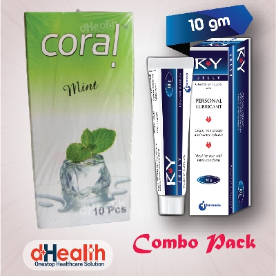 Picture of Coral Mint Flavor Condom 10'S Pack & Ry Jelly 10G Combo
