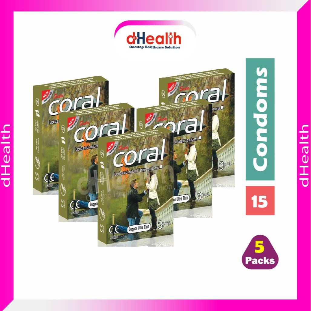 Picture of Coral Supper Ultra Thin Flavors Lubricated Natural Latex Condoms 5's Combo Pack- (5x3=15Pcs))