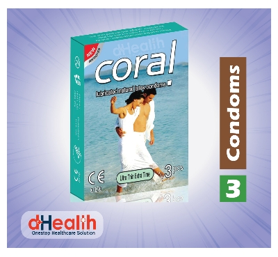 Picture of Coral Ultra Thin Extra Time Flavors Lubricated Natural Latex Condoms 5's Combo Pack- (5x3=15Pcs)