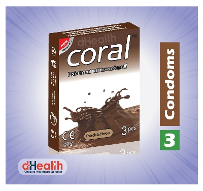 Picture of Coral Chocolate Flavors Lubricated Natural Latex Condoms 5's Combo Pack- (5x3=15Pcs)