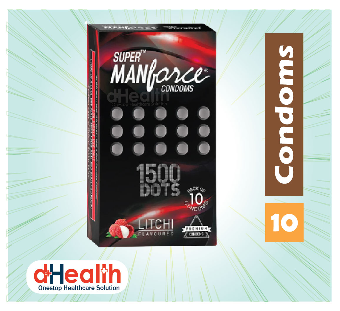 Picture of Manforce Super Litchi 1500 Dotted Condom 10's pack (10x1=10 pcs)