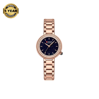 Picture of CURREN 9089 RoseGold Stainless Steel Analog Watch For Women - Royal Blue & RoseGold