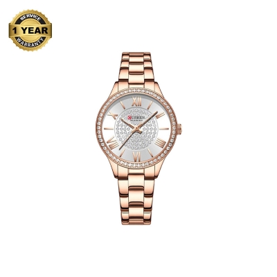 Picture of CURREN 9084 RoseGold Stainless Steel Analog Watch For Women - White & RoseGold