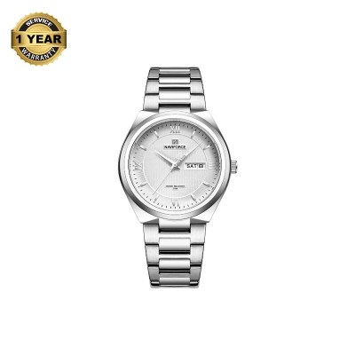 Picture of NAVIFORCE NF8030 Silver Stainless Steel Analog Watch For Men - White & Silver