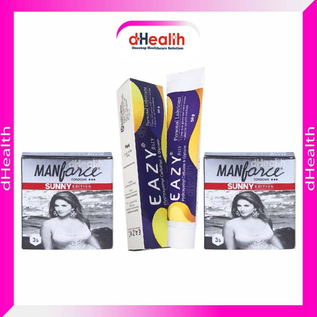 Picture of Manforce Sunny Edition Condom 2 Pack (6pcs) & 1 Eazy Jelly 50gm Combo