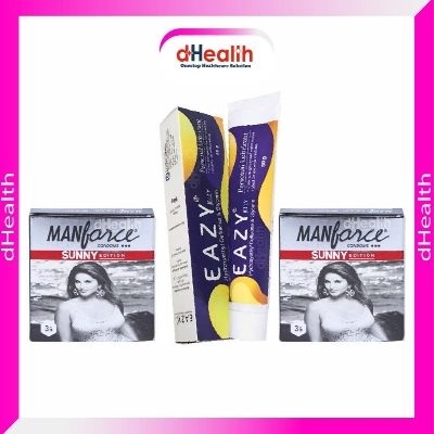 Picture of Manforce Sunny Edition Condom 2 Pack (6pcs) & 1 Eazy Jelly 50gm Combo
