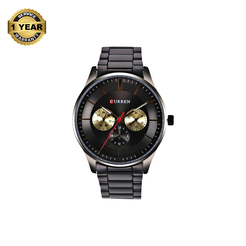 Picture of CURREN 8282 Black Stainless Steel Analog Watch For Men - Black