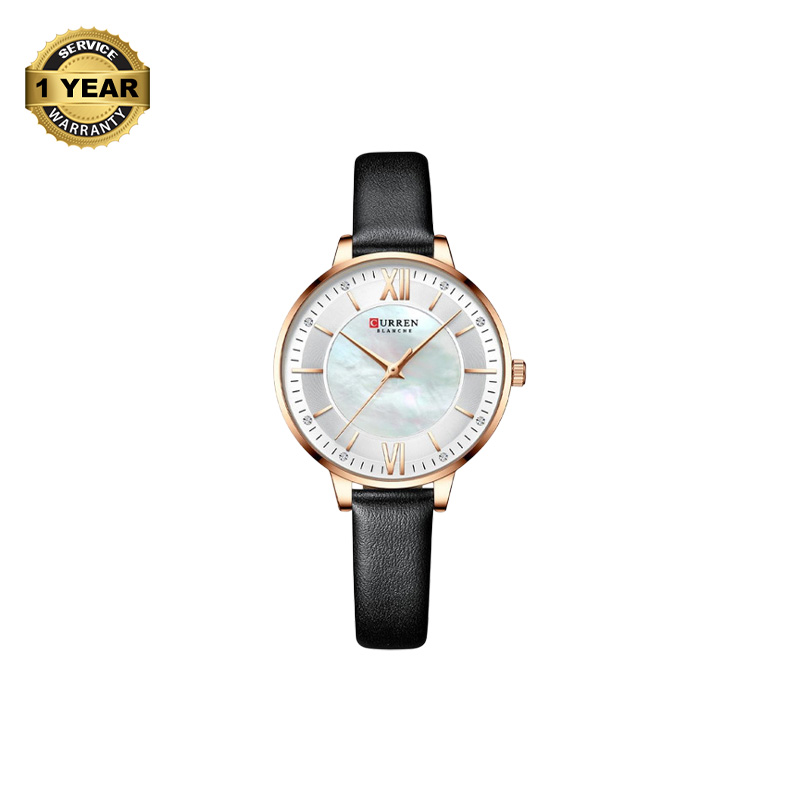 Picture of CURREN 9080 Black PU Leather Analog Watch For Women - RoseGold & Black