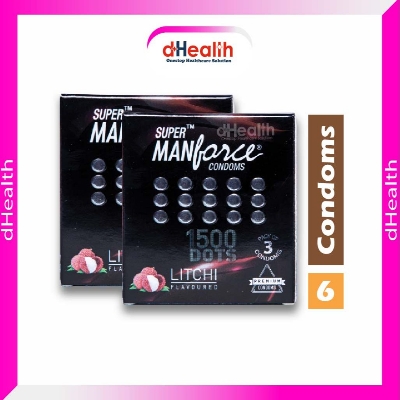 Picture of Manforce Super Litchi 1500 Dotted Condom 2s Combo pack 3x2=6 pcs