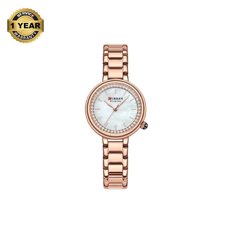 Picture of CURREN 9089 RoseGold Stainless Steel Analog Watch For Women - White & RoseGold