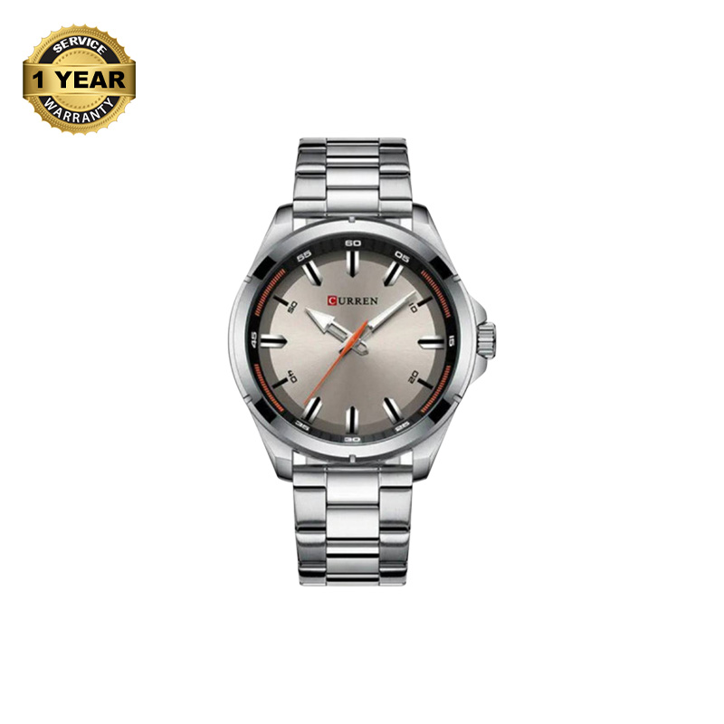 Picture of CURREN 8320 Silver Stainless Steel Analog Watch For Men - Available Color in Grey & Silver and RoseGold & Black