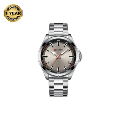 Picture of CURREN 8320 Silver Stainless Steel Analog Watch For Men - Available Color in Grey & Silver and RoseGold & Black