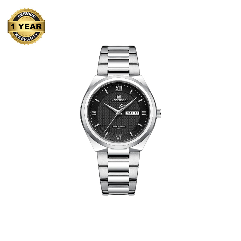 Picture of NAVIFORCE NF8030 Silver Stainless Steel Analog Watch For Men - Black & Silver