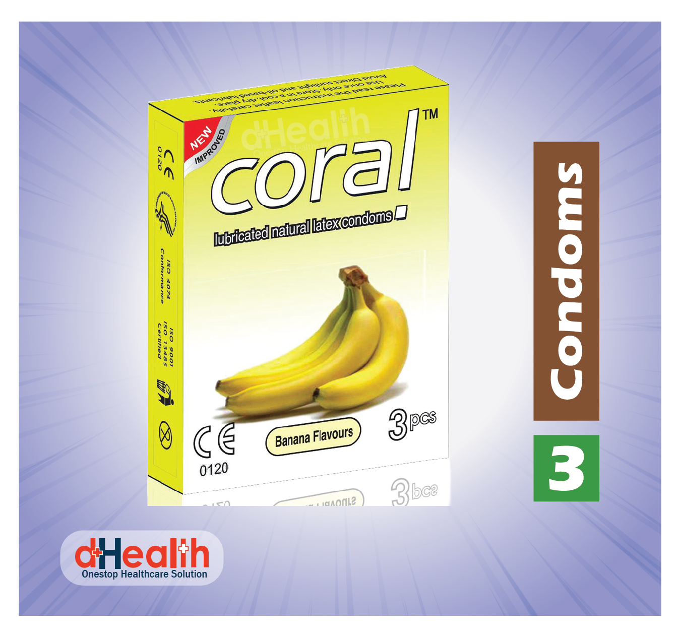 Picture of Coral Banana Extra Performance Condom 3 Pack & RY Jelly 30gm 1 Pc Combo Pack