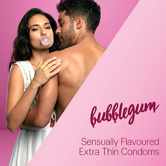 Picture of Durex Extra Thin Bubblegum Condoms - 10 Pcs Pack (India) & Eazy Jelly, 50g Personal lubricant Combo