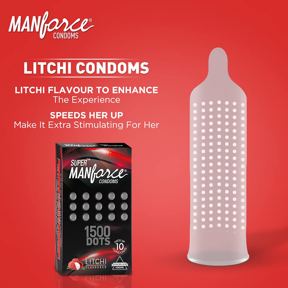 Picture of Manforce Sunny Edition 10's & Super Litchi 1500 Dotted 10's Combo Pack (10x2 = 20 pcs Condom